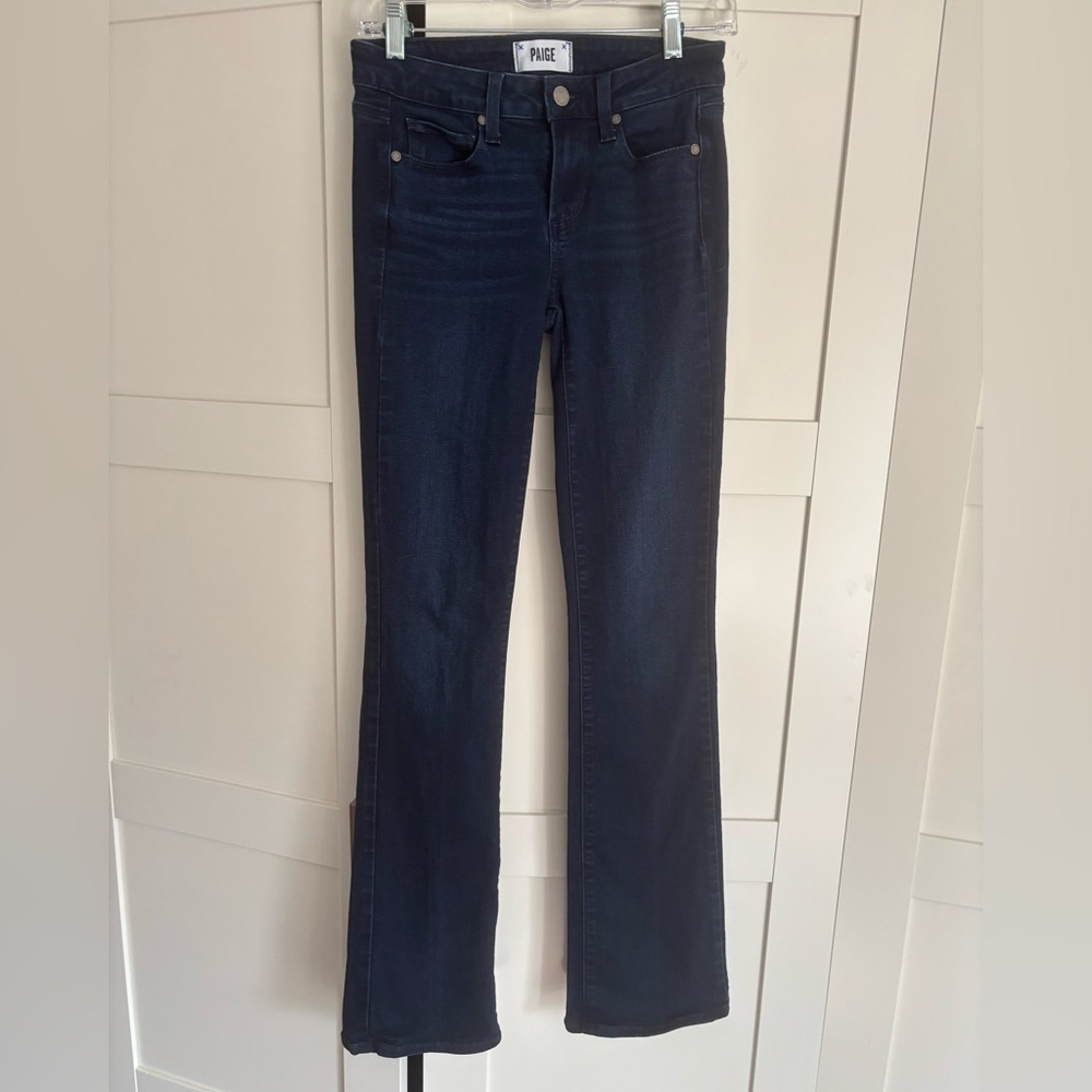 PAIGE Manhattan bootcut Dark Indigo Flare Jeans size 26 minimalist